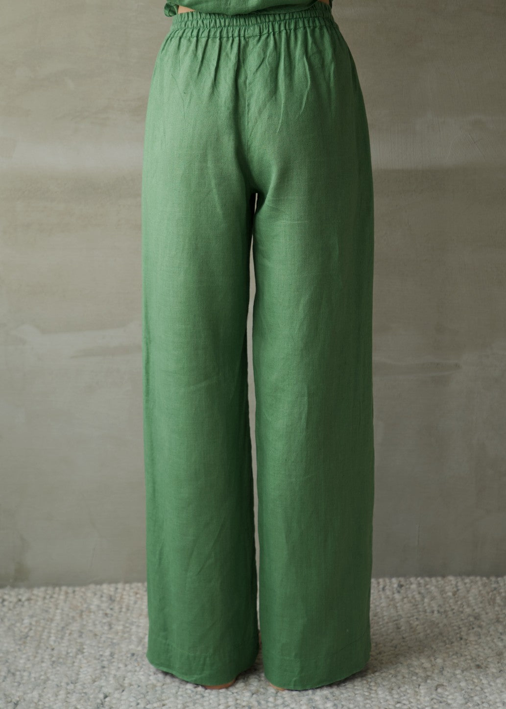 Linen Lounge Pants - Emerald Green