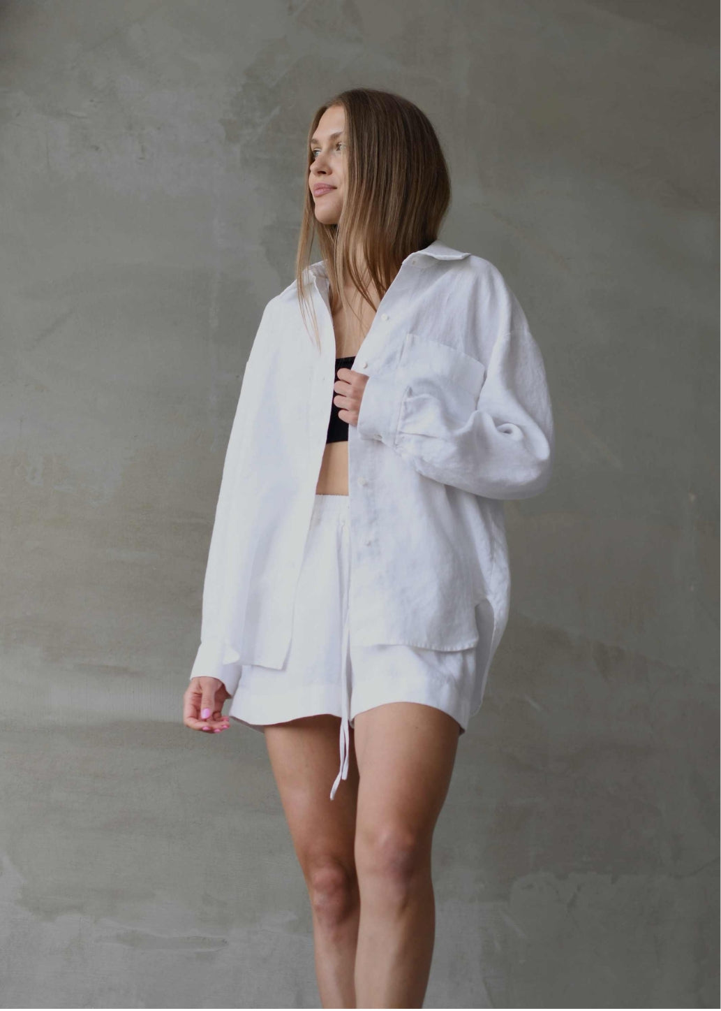 Oversized Linen Shirt - White