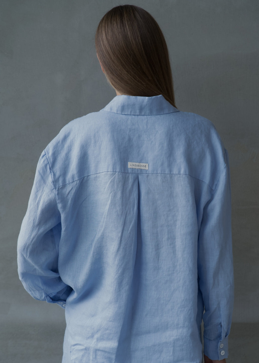 Oversized Linen Shirt - Blue