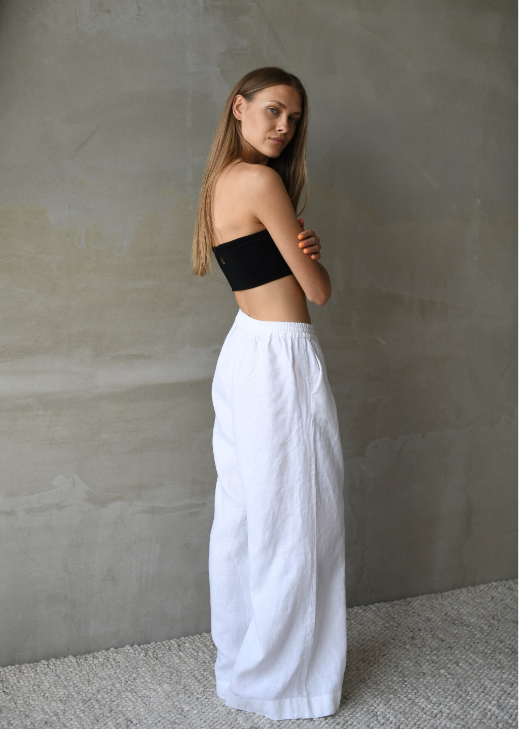 Linen Lounge Pants - White