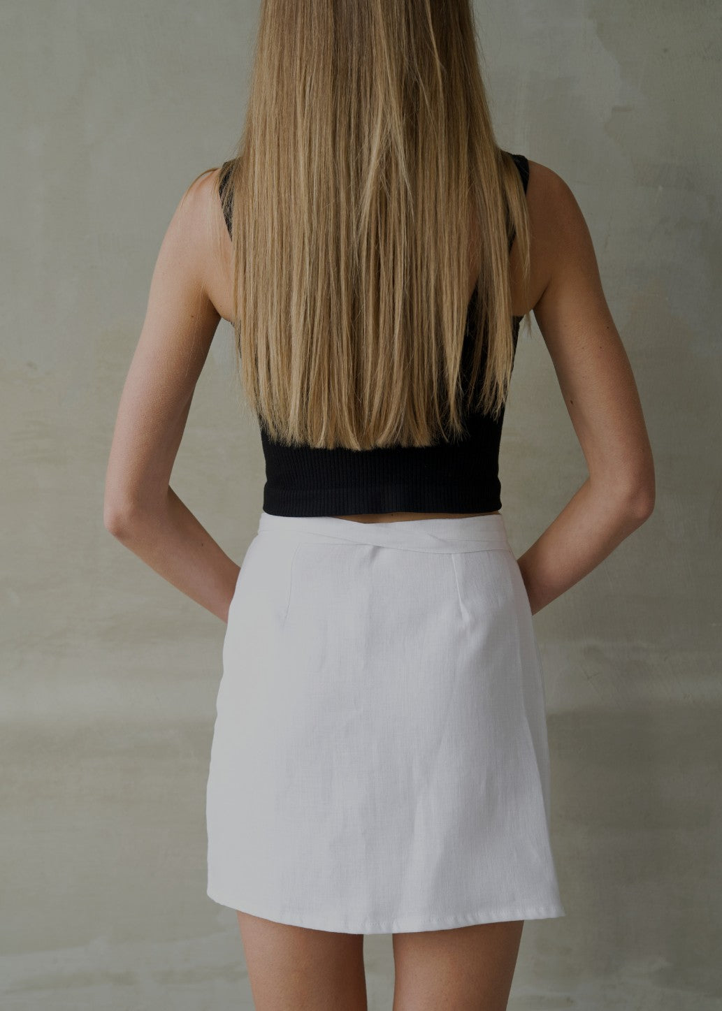Linen Wrap Skirt - White