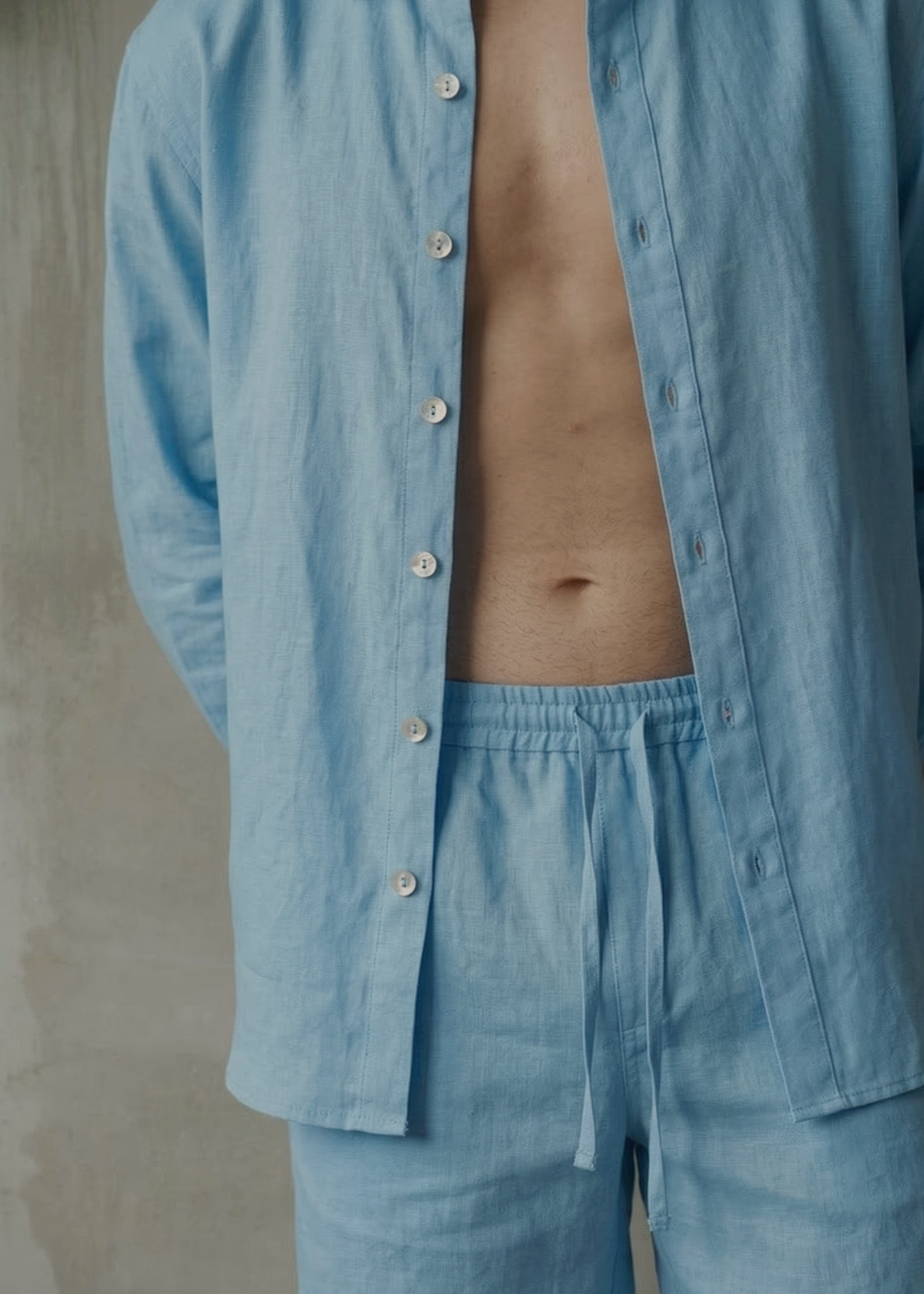 Men's Linen Pants - Blue