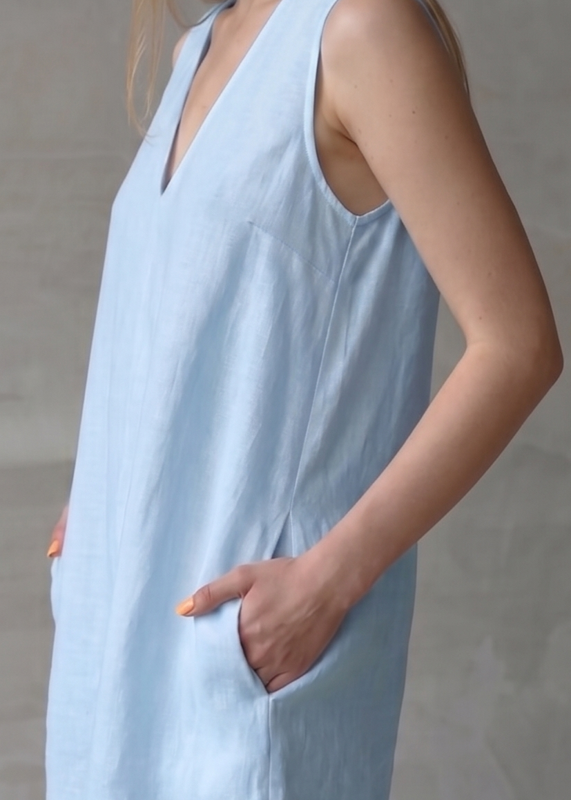 Linen Dress – Blue