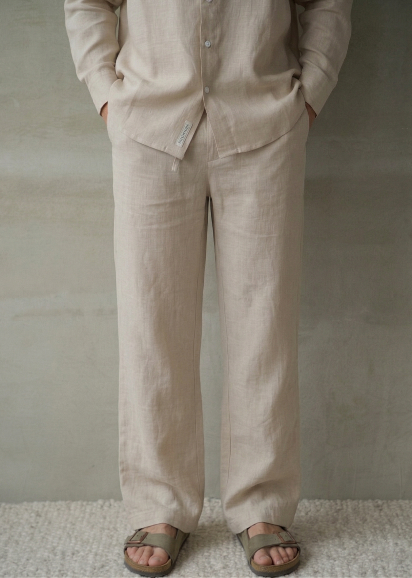 Men's Linen Pants - Beige