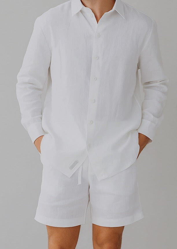 Men's Linen Shirt - White