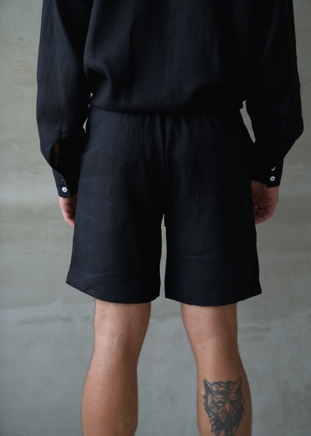 Men's Linen Shorts - Black