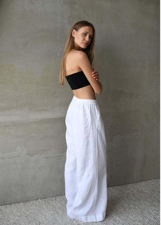 Linen Lounge Pants - White