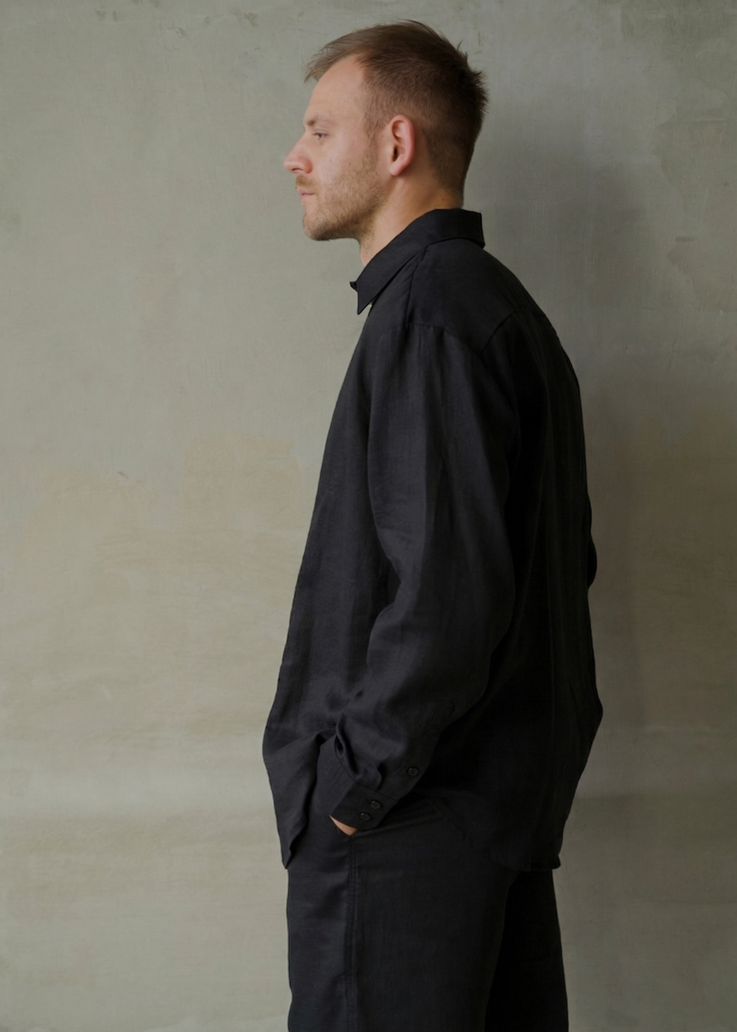 Men's Linen Shirt - Black