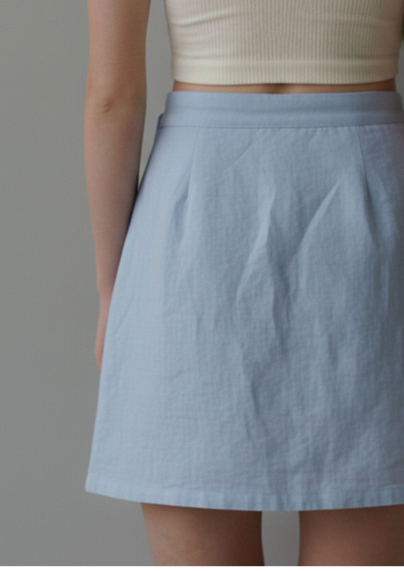 Linen Wrap Skirt - Blue