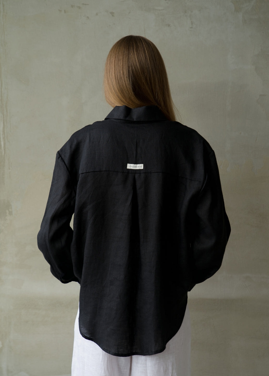 CTHY VINTAGE LINEN OVERSIZE SHIRTS ブラック Oversized Linen Shirt - Black – LINESSENSE