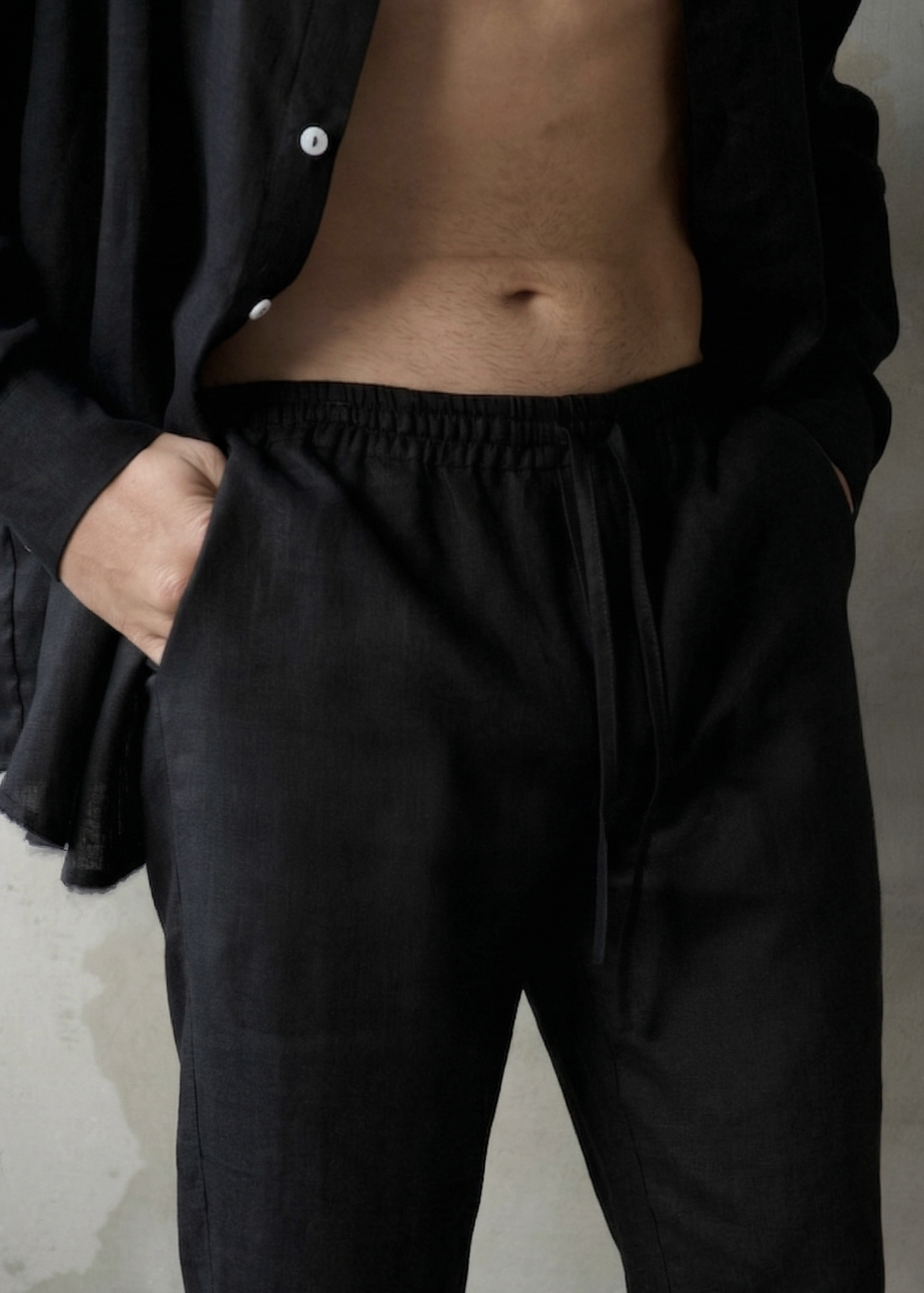 Men's Linen Pants - Black