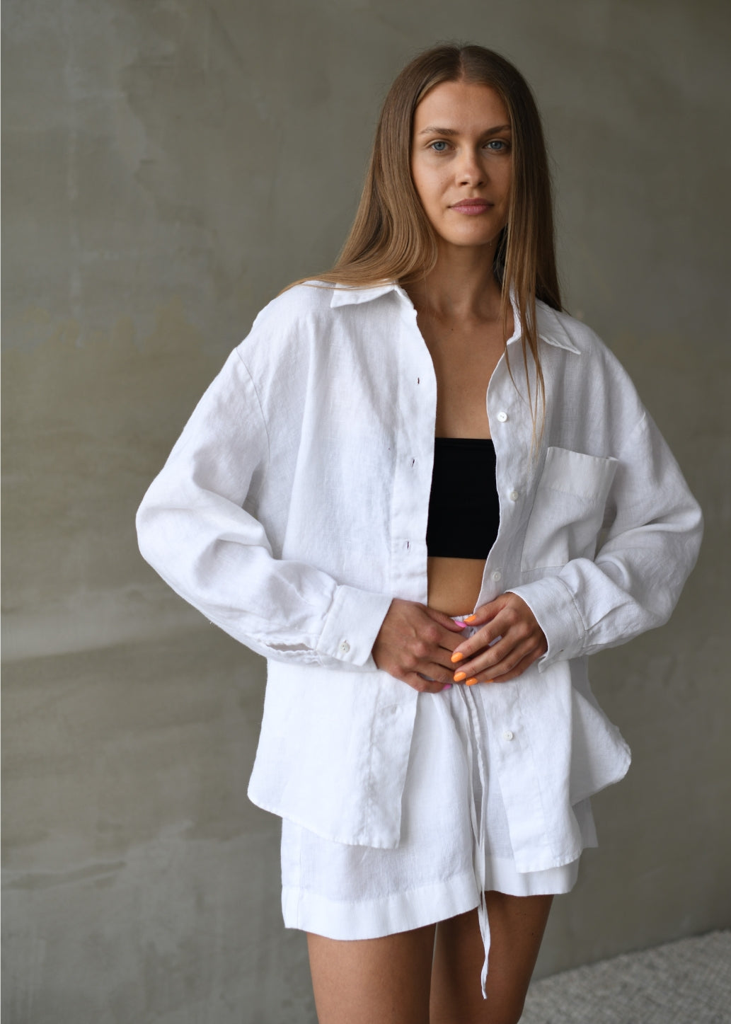 Oversized Linen Shirt - White