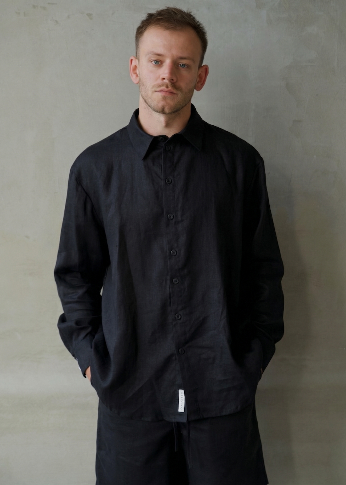 Men's Linen Shirt - Black