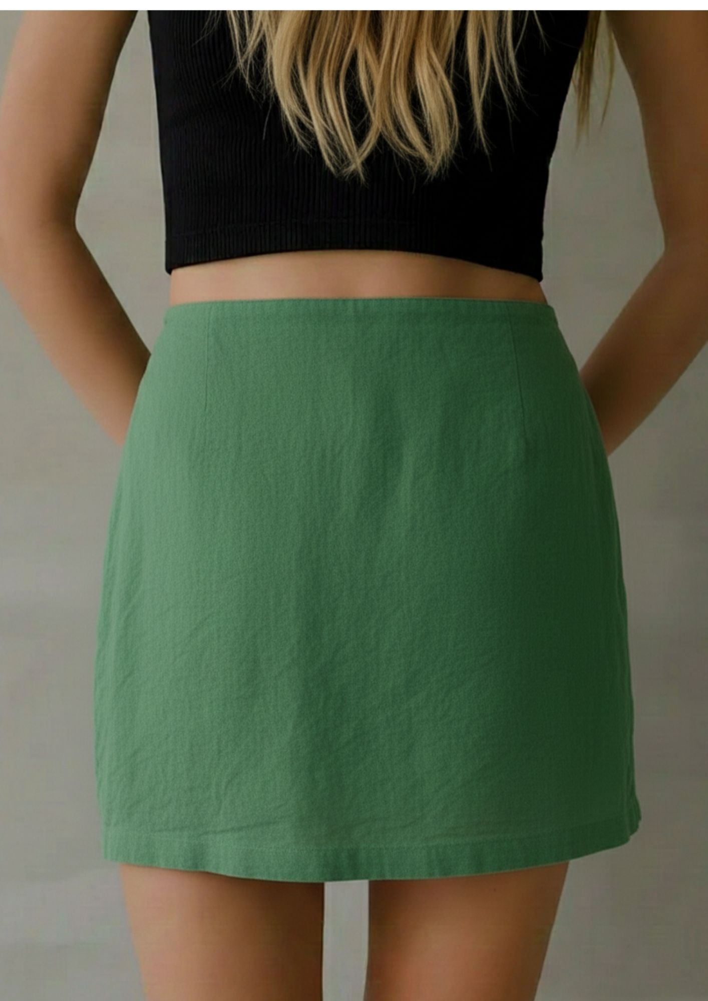 Linen Wrap Skirt - Emerald Green