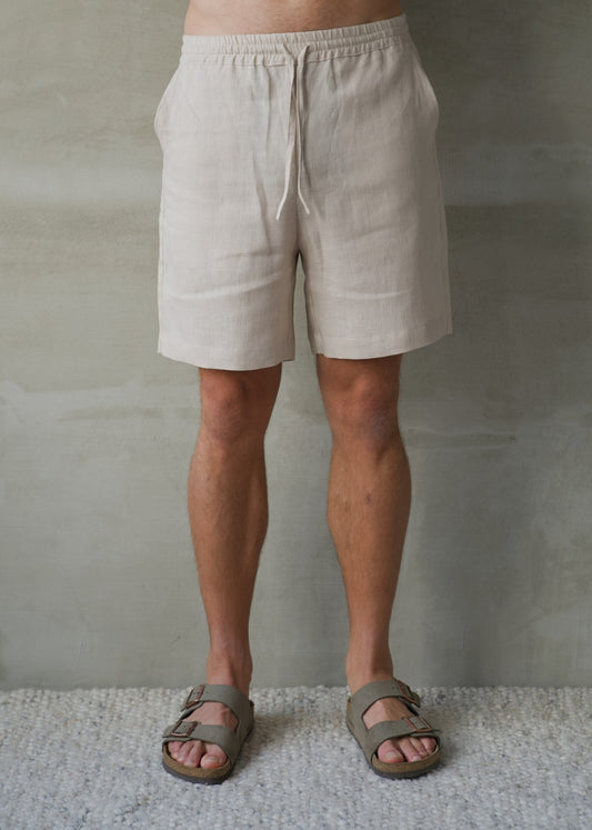 Men's Linen Shorts - Beige
