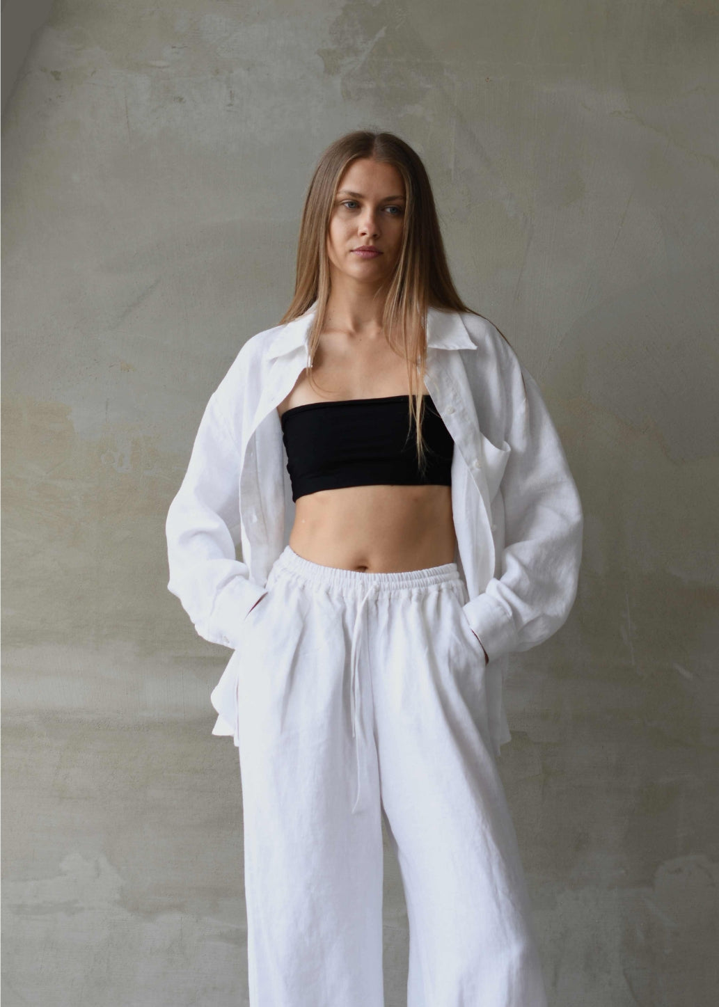 Oversized Linen Shirt - White