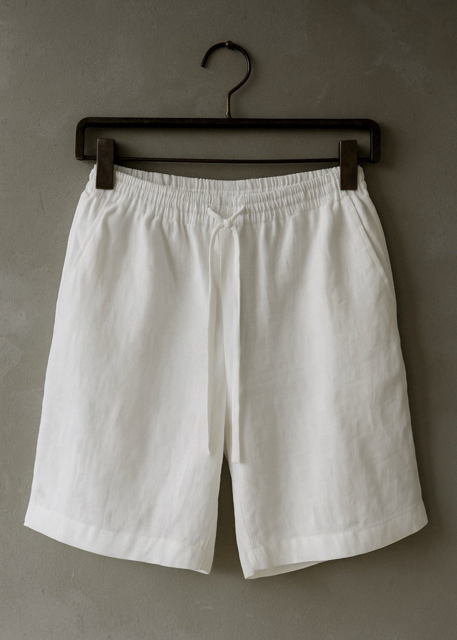 Men's Linen Shorts - White