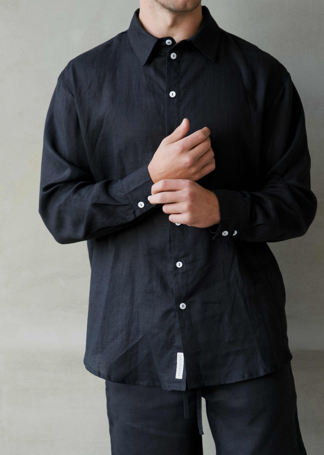 Men's Linen Shirt - Black