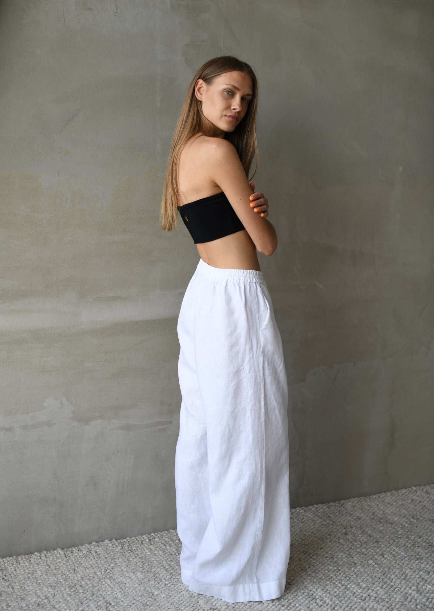 Linen Lounge Pants - White