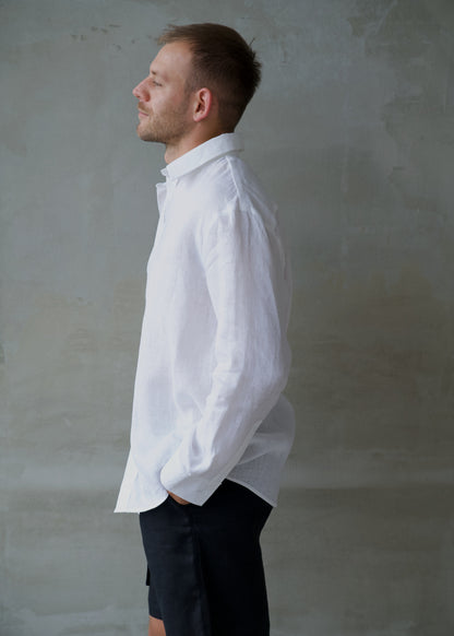 Men's Linen Shirt - White