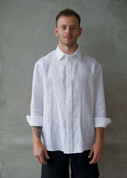 Men's Linen Shirt - White