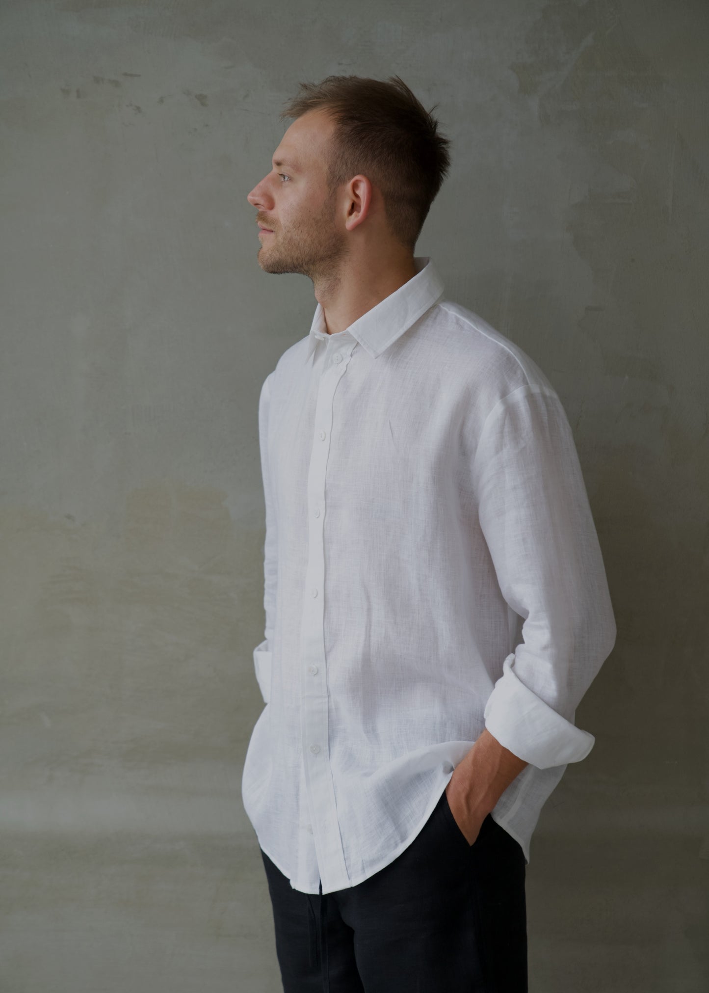 Men's Linen Shirt - White