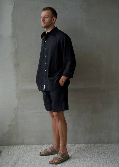 Men's Linen Shorts - Black