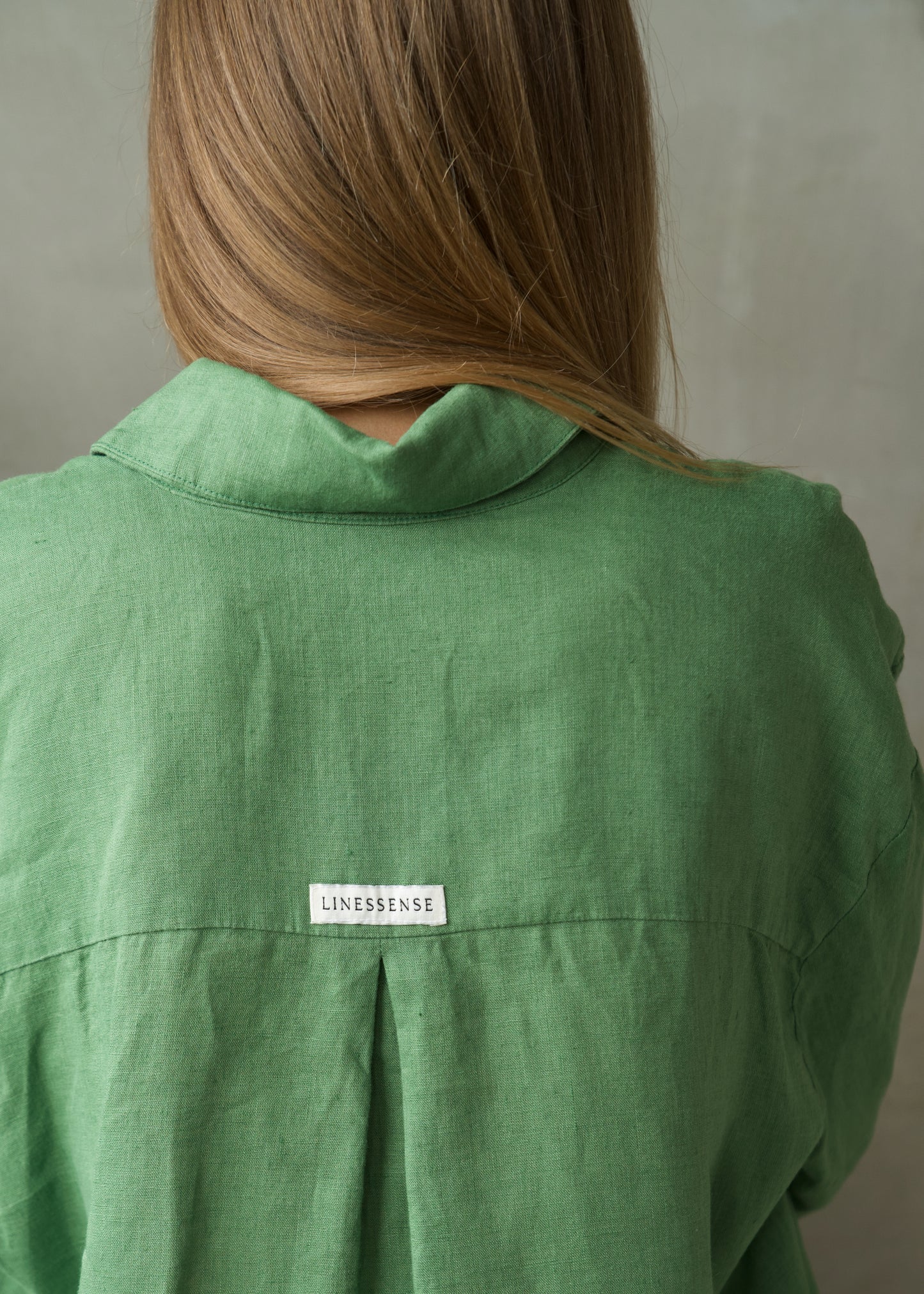 Oversized Linen Shirt - Emerald Green