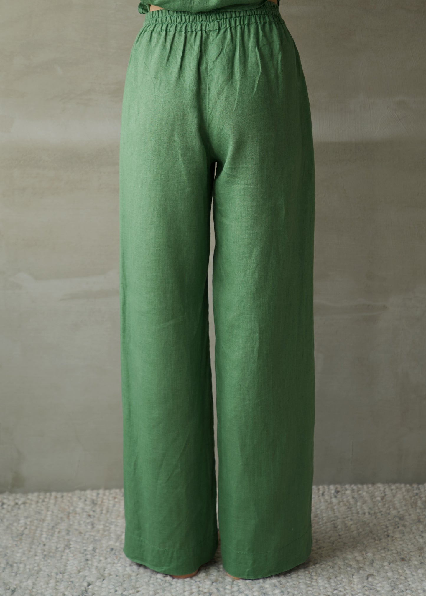 Linen Lounge Pants - Emerald Green