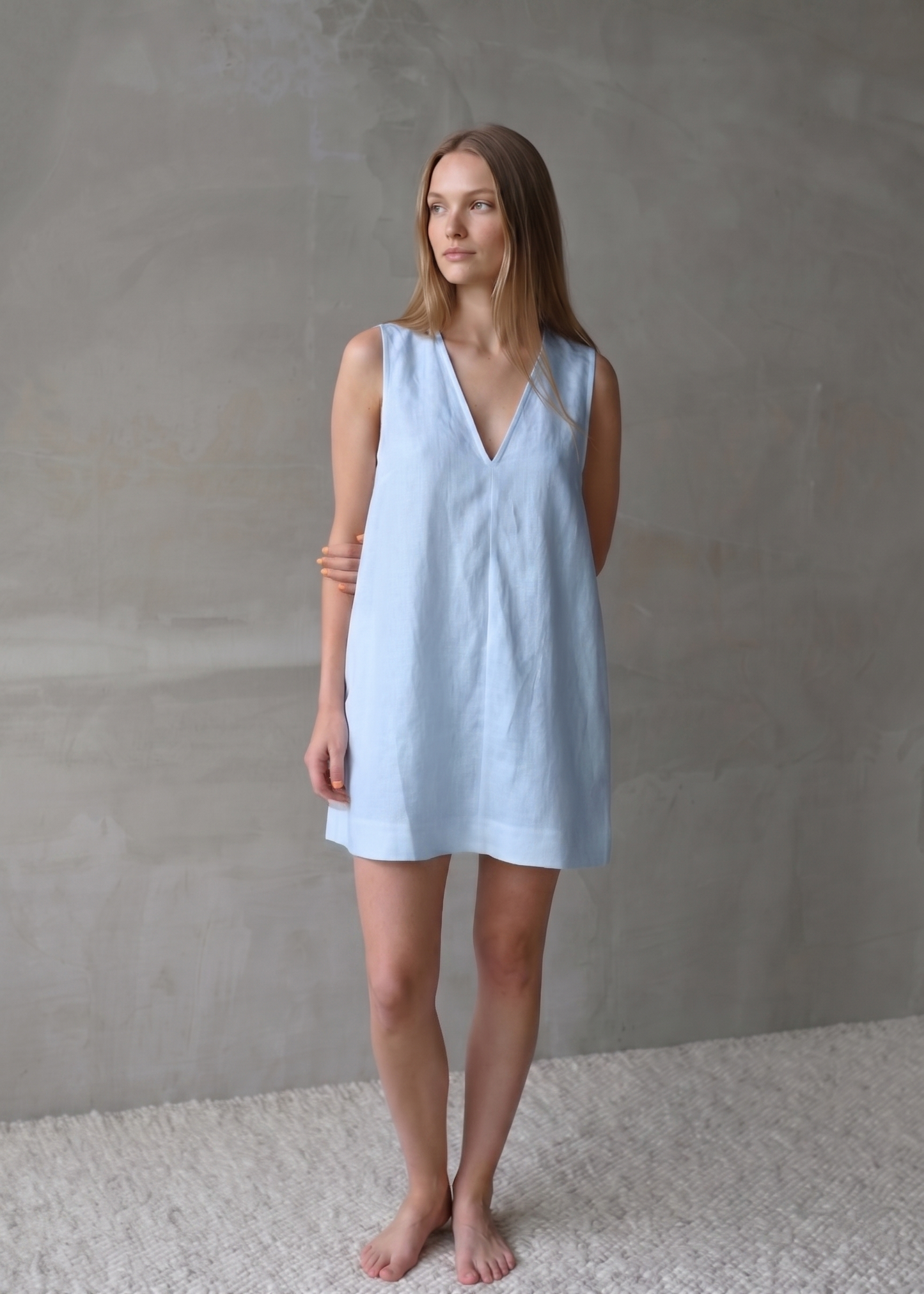 Linen Dress – Blue