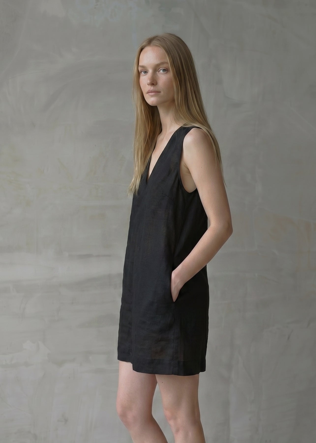 Linen Dress – Black