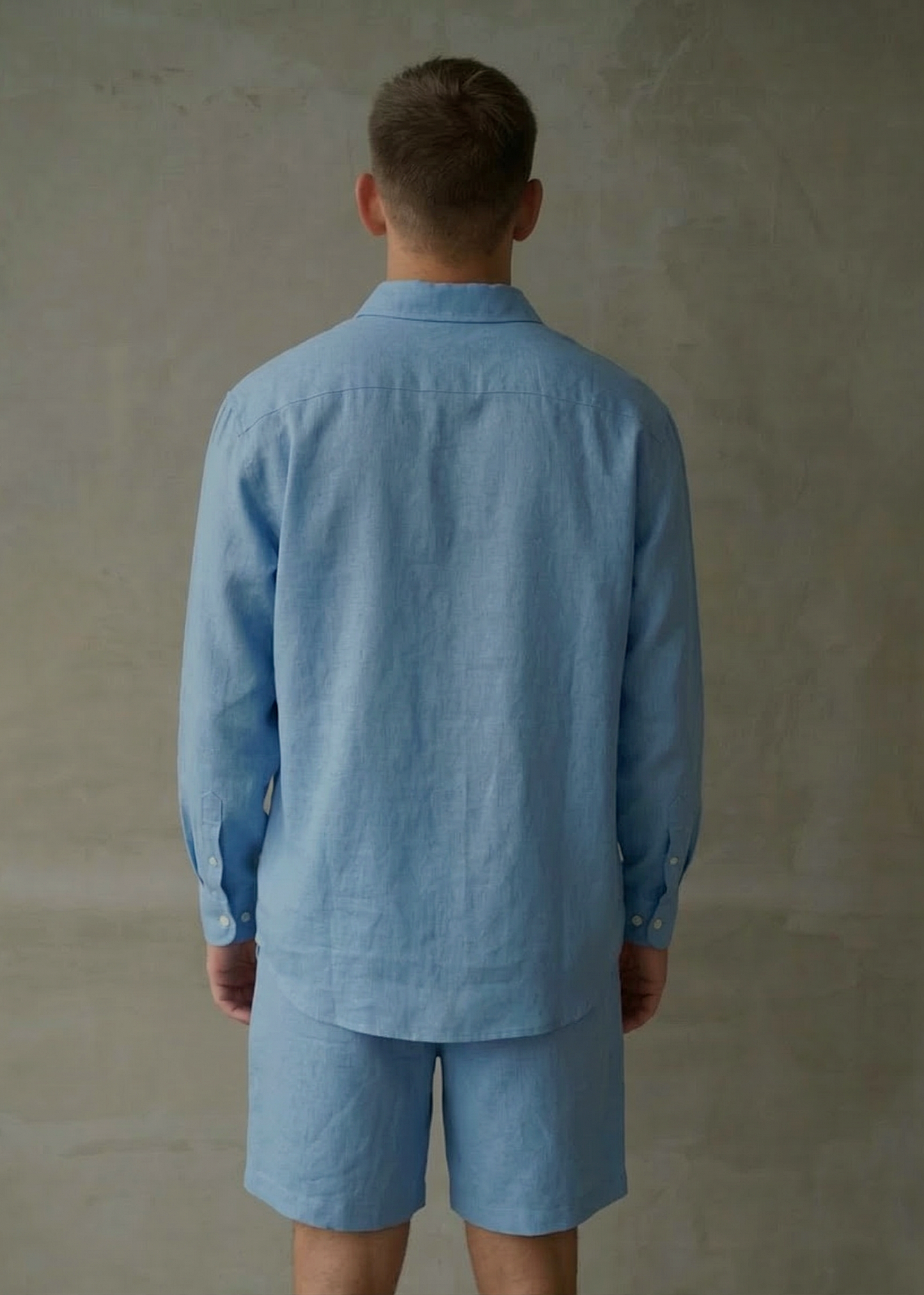 Men's Linen Shorts - Blue