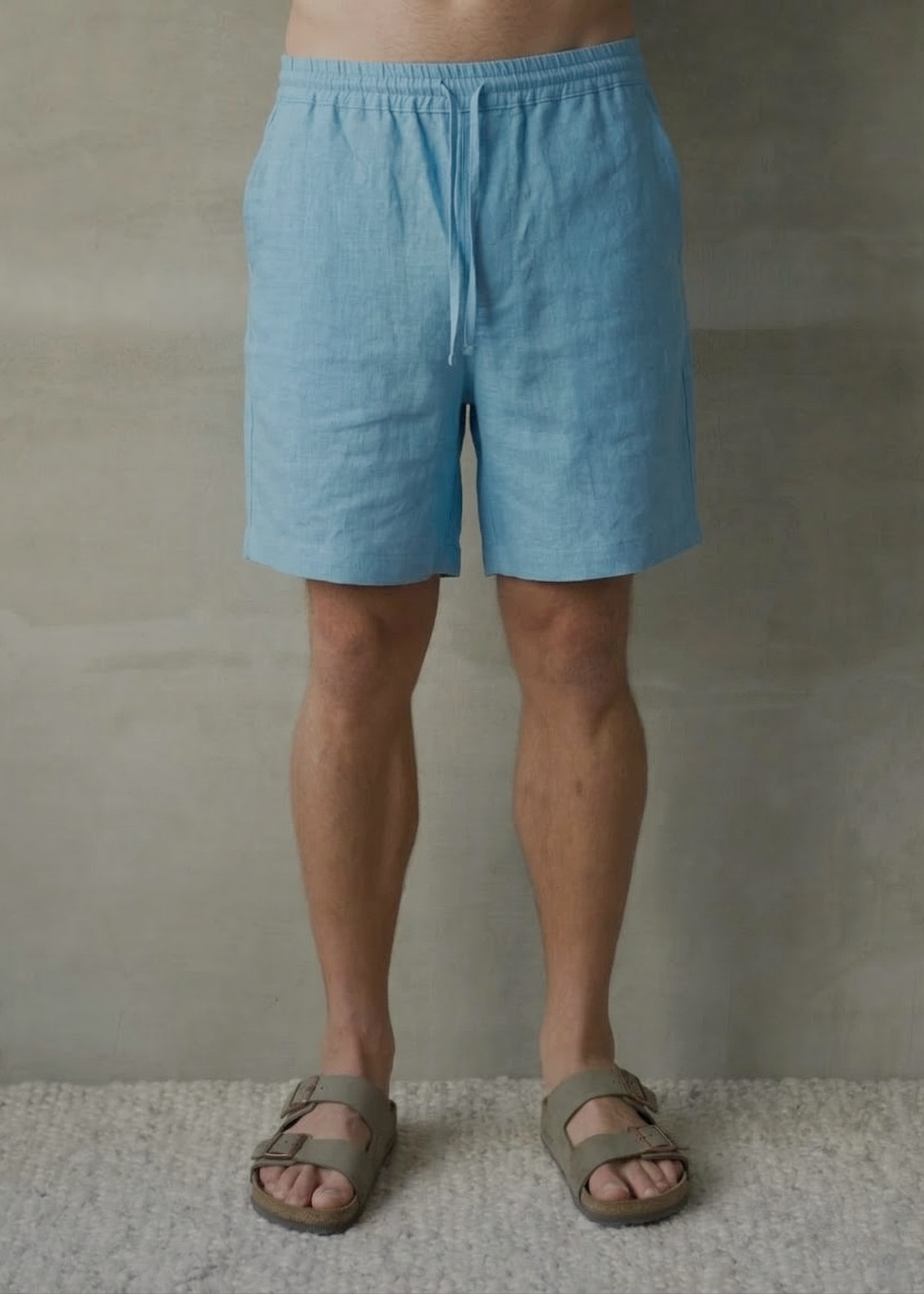 Men's Linen Shorts - Blue