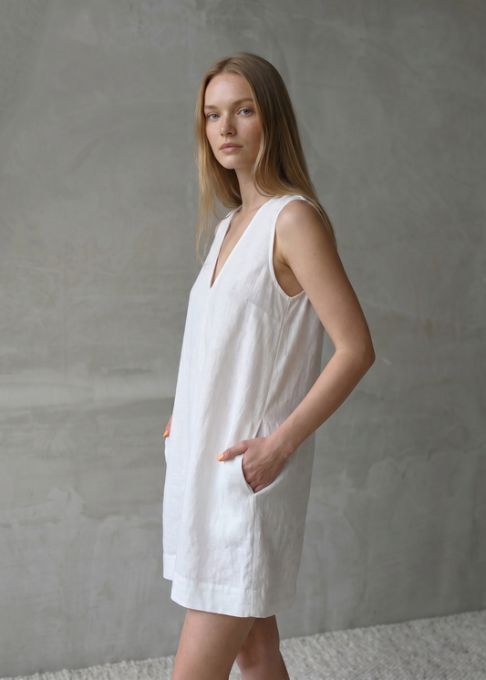 Linen Dress – White