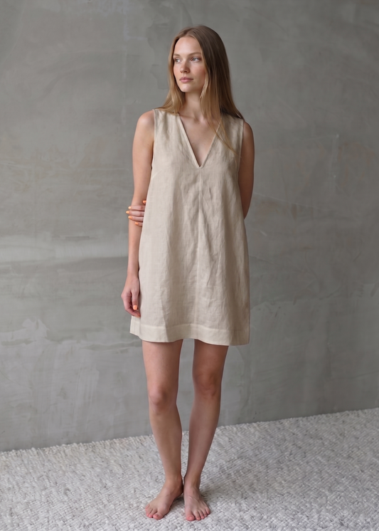 Linen Dress – Beige