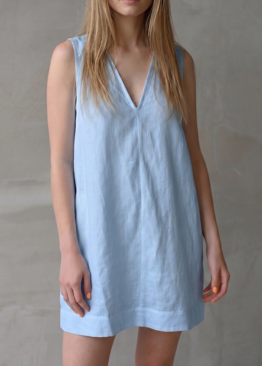 Linen Dress – Blue